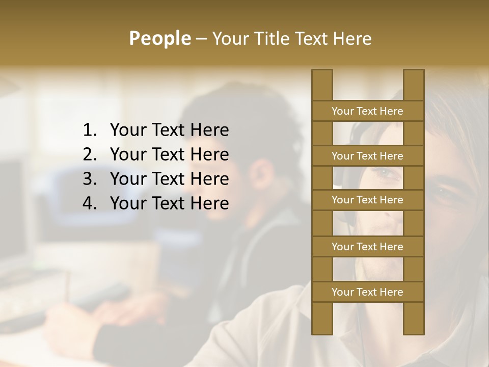 Colleagues In An Office PowerPoint Template