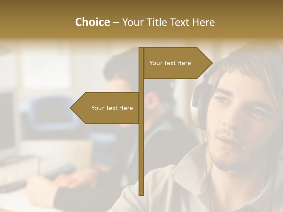 Colleagues In An Office PowerPoint Template