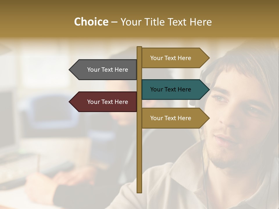 Colleagues In An Office PowerPoint Template