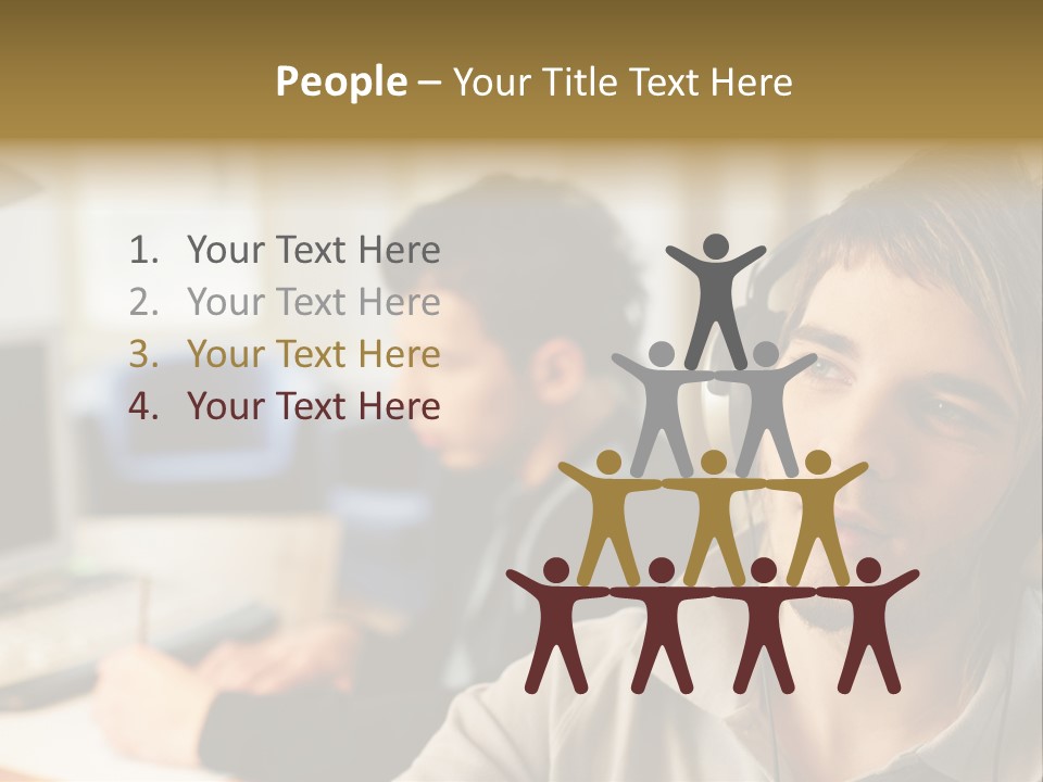 Colleagues In An Office PowerPoint Template