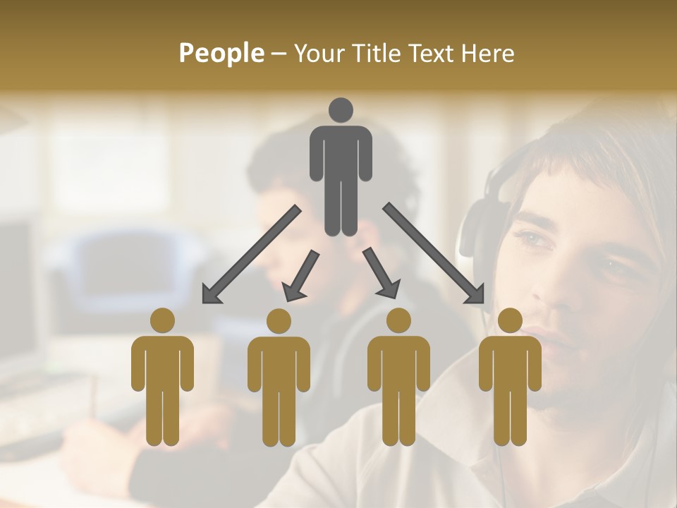 Colleagues In An Office PowerPoint Template