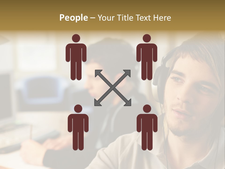 Colleagues In An Office PowerPoint Template