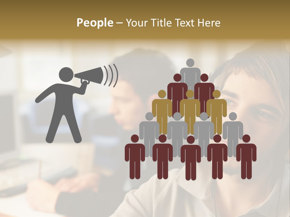 Colleagues In An Office PowerPoint Template
