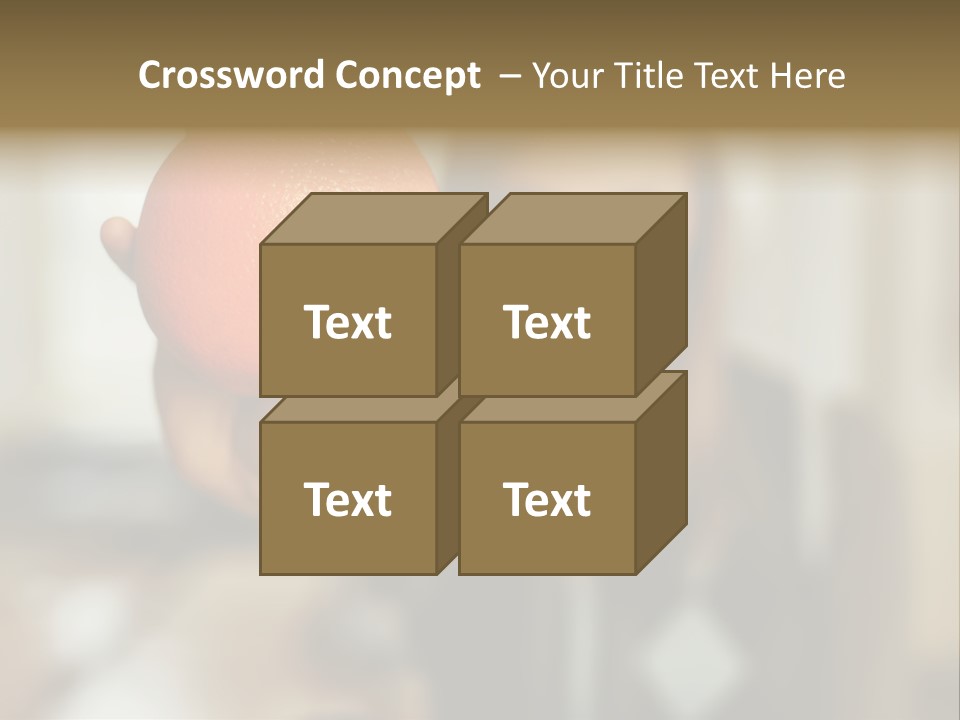 Woman Holding Out An Orange PowerPoint Template