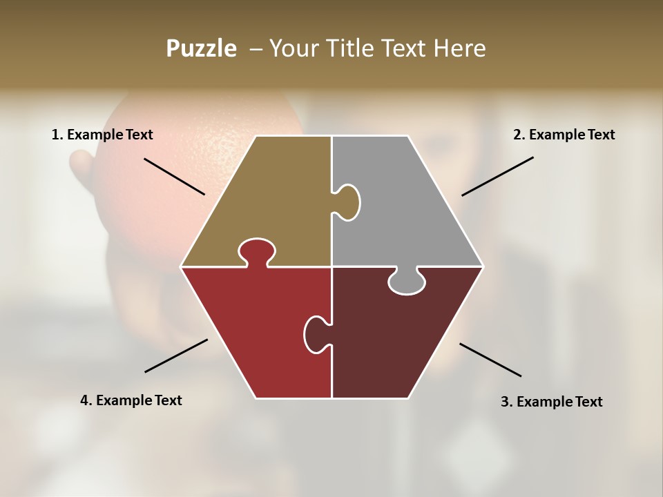 Woman Holding Out An Orange PowerPoint Template