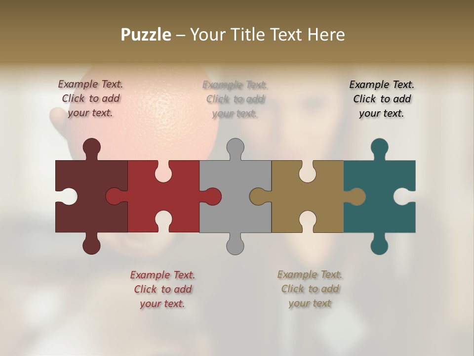 Woman Holding Out An Orange PowerPoint Template