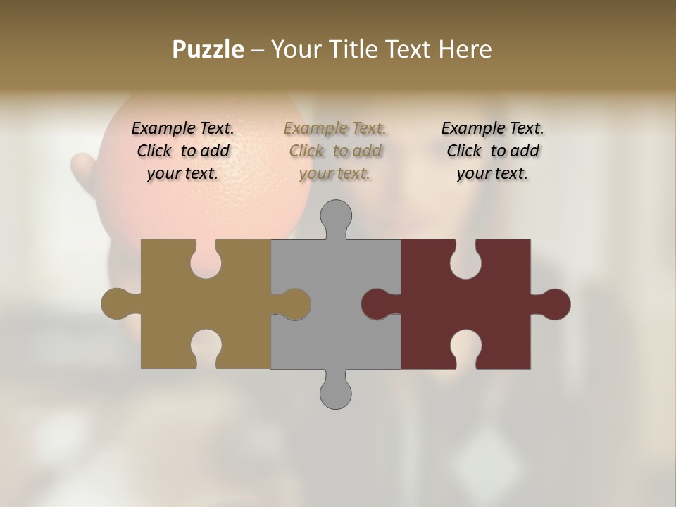 Woman Holding Out An Orange PowerPoint Template