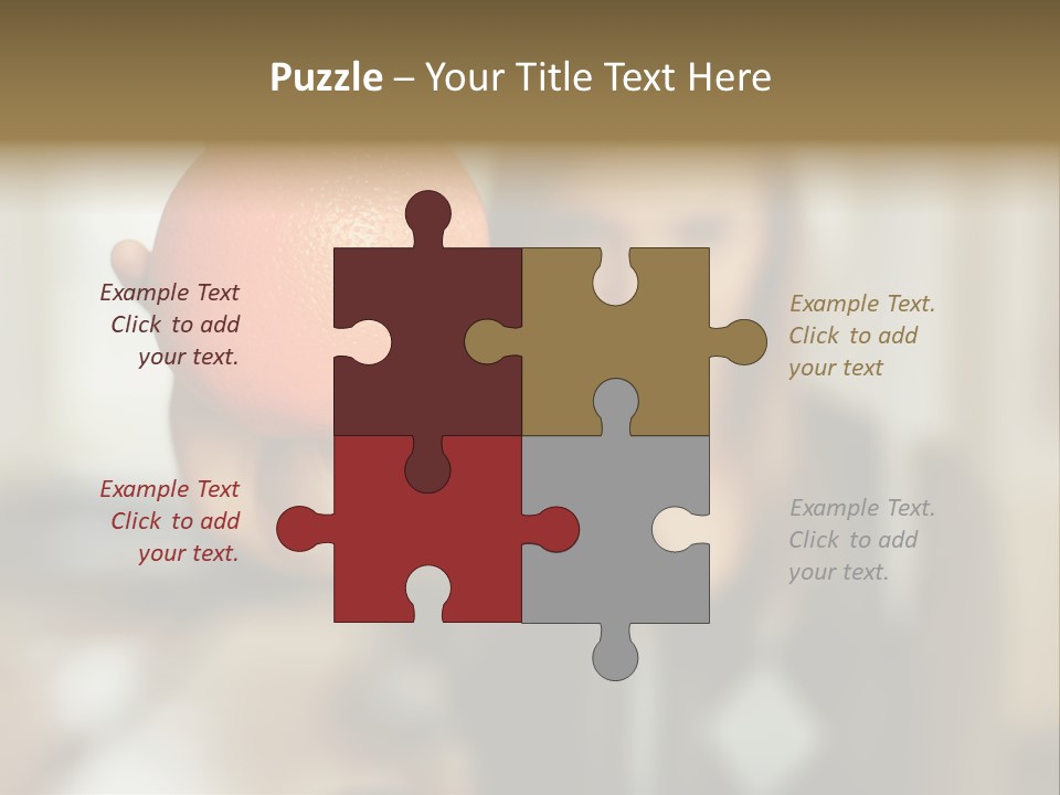 Woman Holding Out An Orange PowerPoint Template