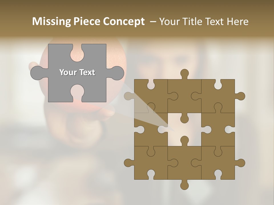 Woman Holding Out An Orange PowerPoint Template