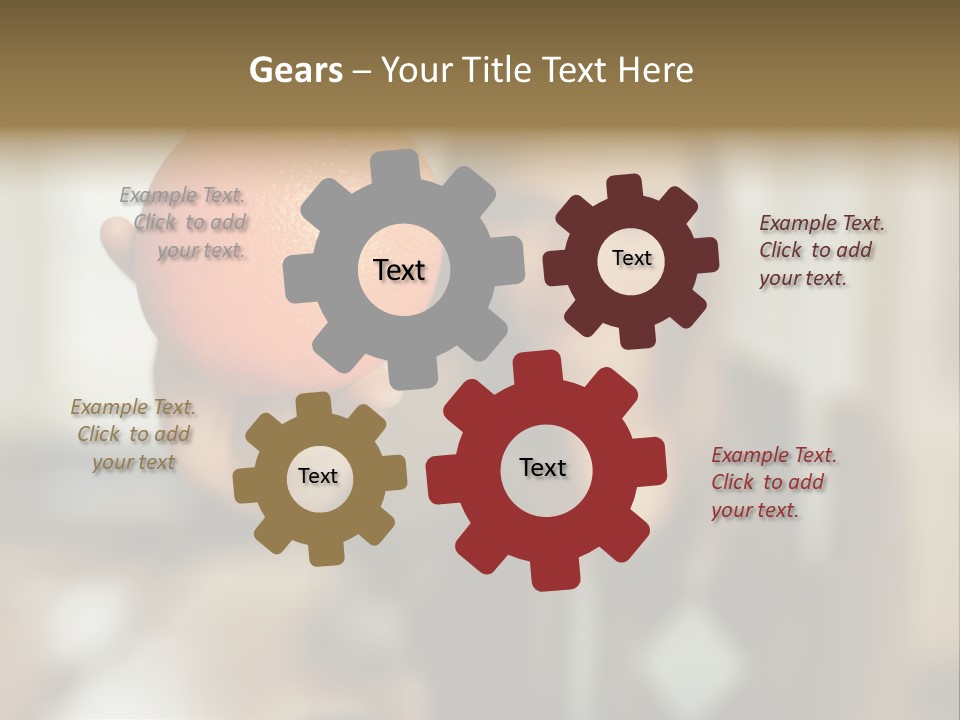 Woman Holding Out An Orange PowerPoint Template