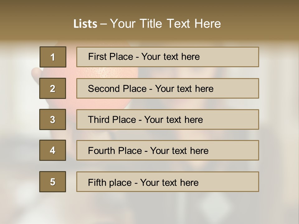 Woman Holding Out An Orange PowerPoint Template