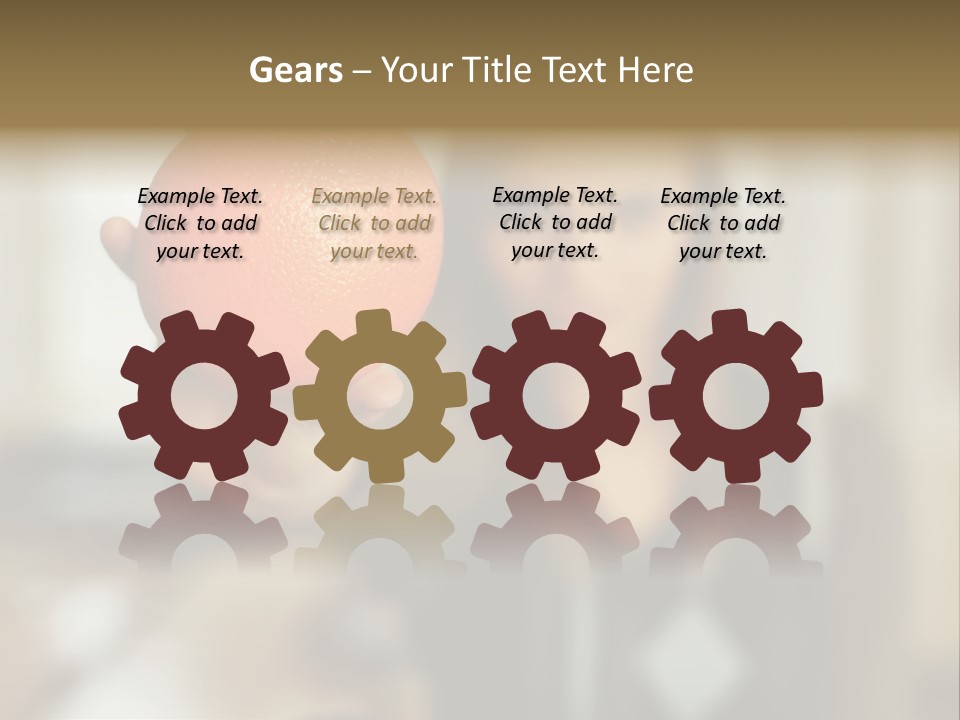 Woman Holding Out An Orange PowerPoint Template