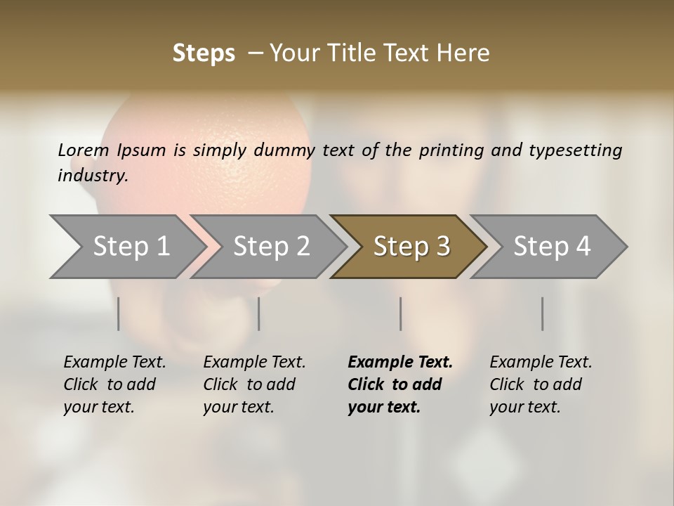 Woman Holding Out An Orange PowerPoint Template