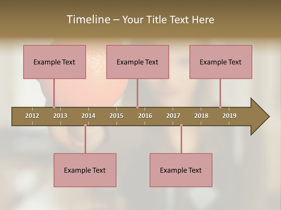 Woman Holding Out An Orange PowerPoint Template