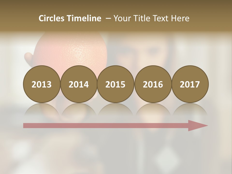 Woman Holding Out An Orange PowerPoint Template