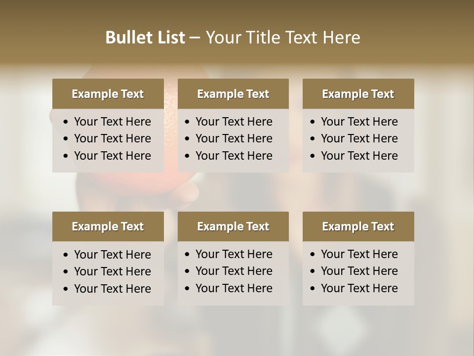 Woman Holding Out An Orange PowerPoint Template