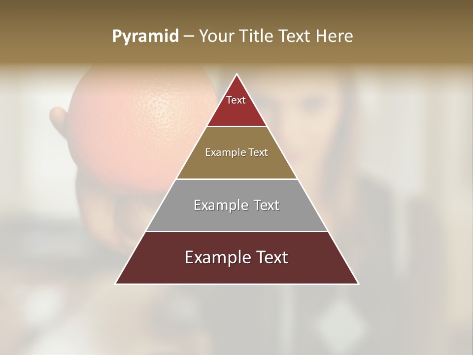 Woman Holding Out An Orange PowerPoint Template