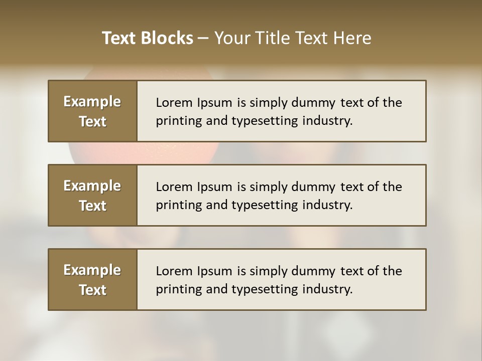 Woman Holding Out An Orange PowerPoint Template