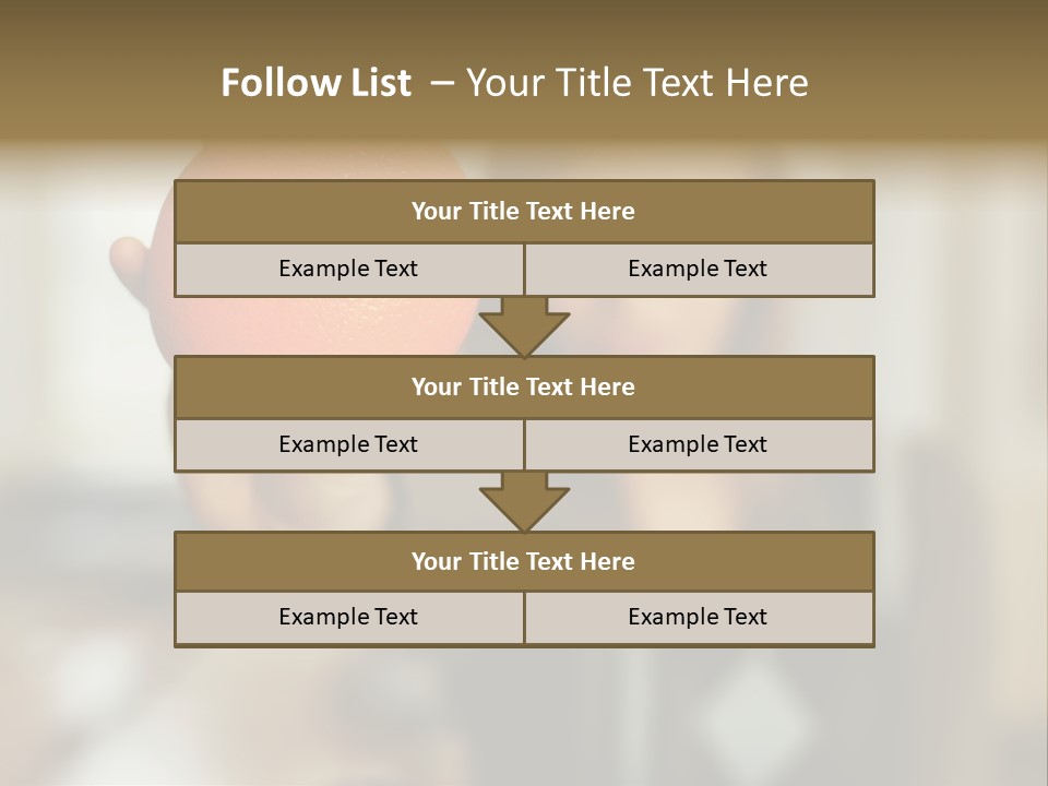 Woman Holding Out An Orange PowerPoint Template