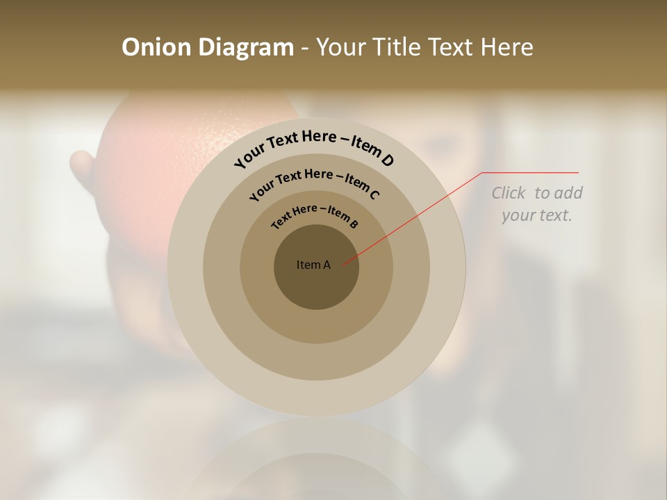 Woman Holding Out An Orange PowerPoint Template