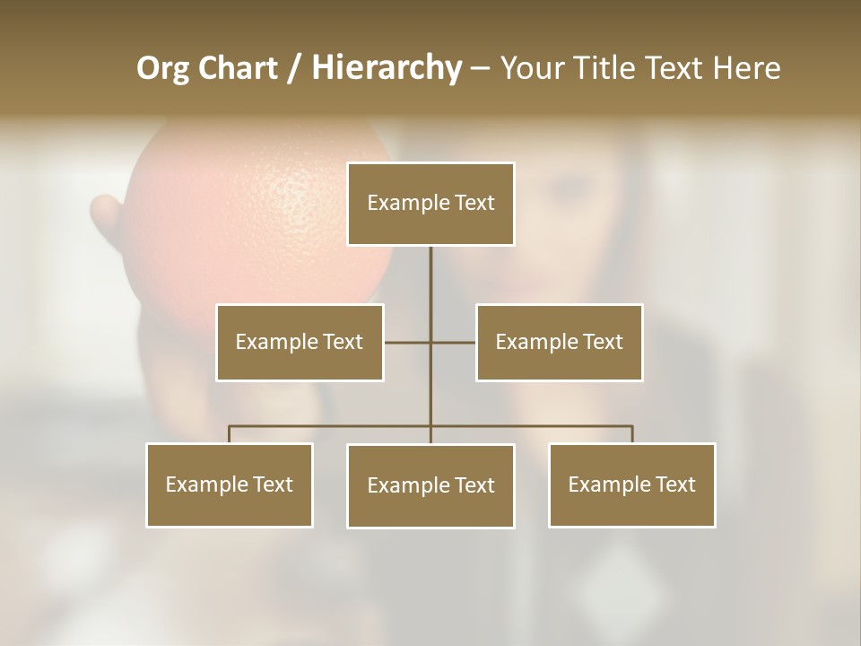 Woman Holding Out An Orange PowerPoint Template