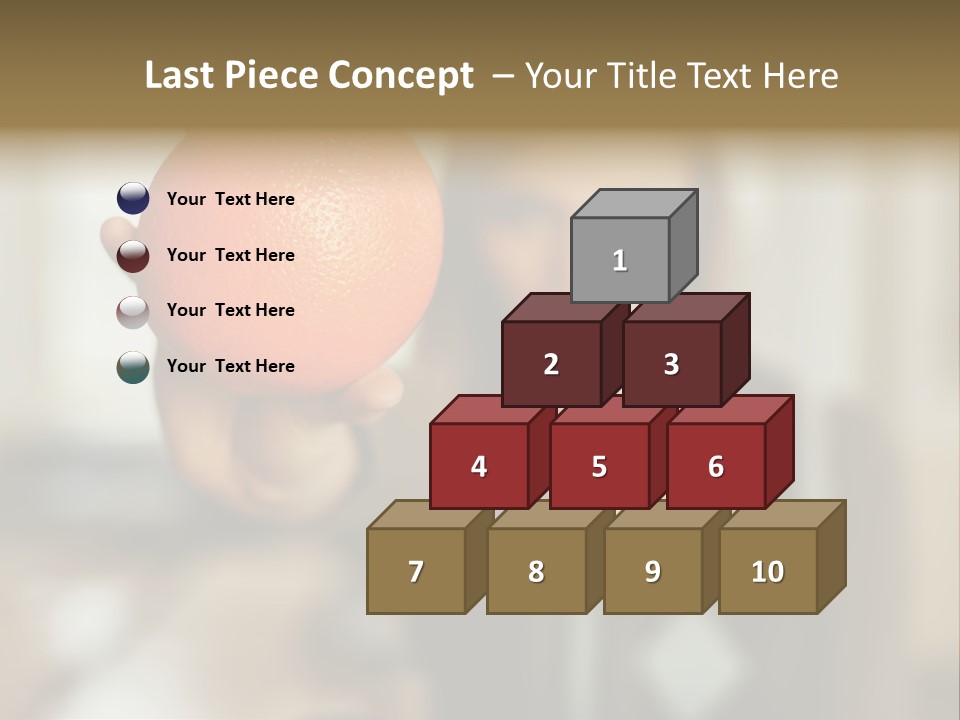 Woman Holding Out An Orange PowerPoint Template