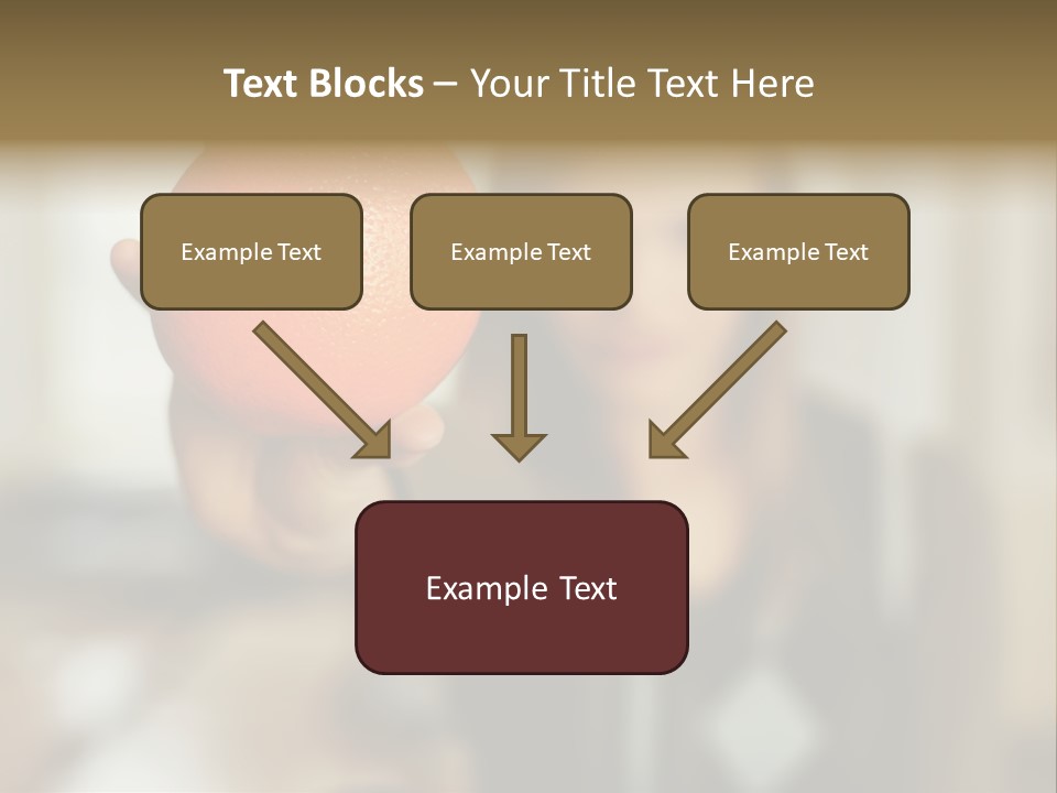 Woman Holding Out An Orange PowerPoint Template