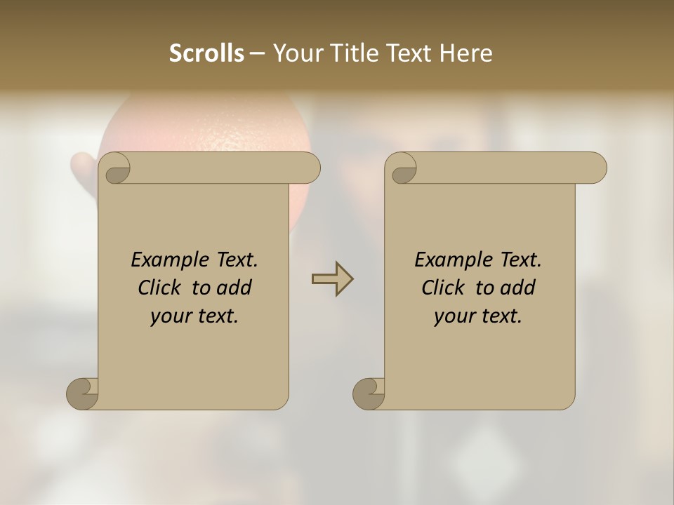 Woman Holding Out An Orange PowerPoint Template