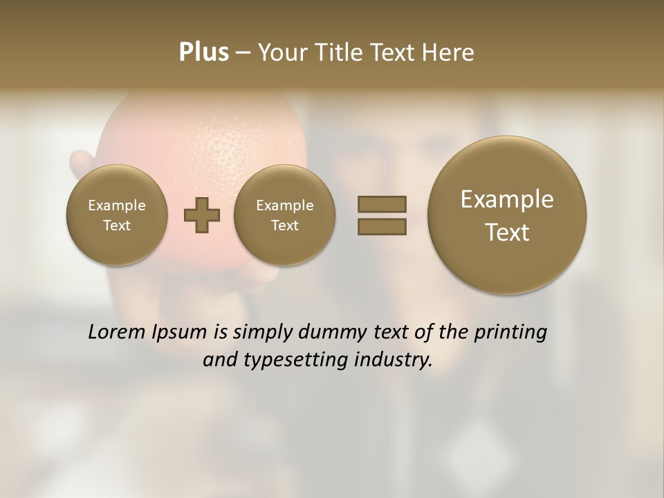 Woman Holding Out An Orange PowerPoint Template