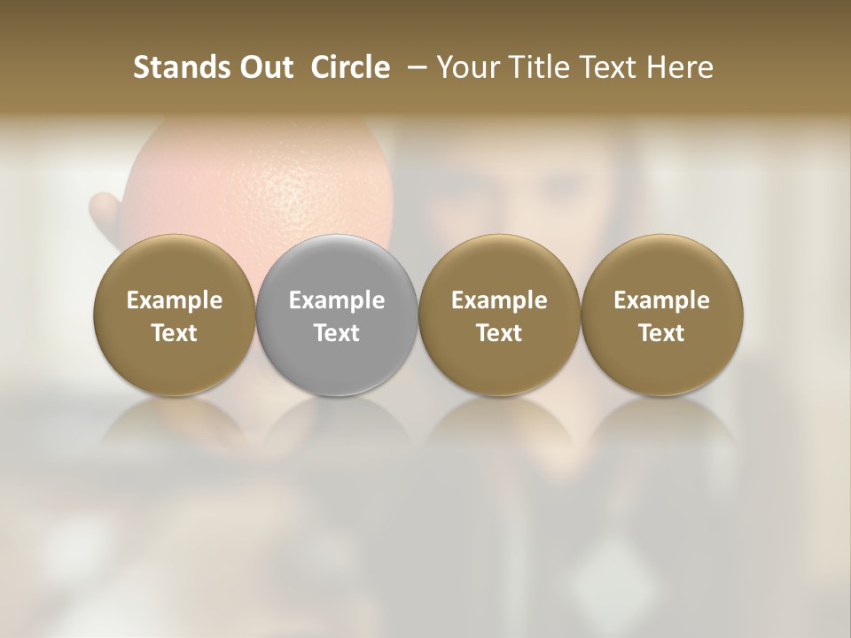 Woman Holding Out An Orange PowerPoint Template