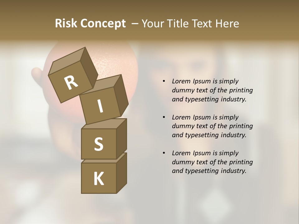 Woman Holding Out An Orange PowerPoint Template