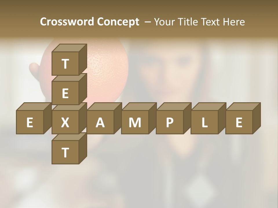 Woman Holding Out An Orange PowerPoint Template