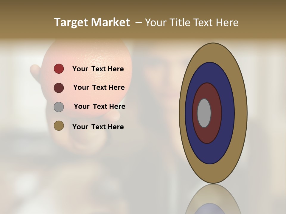 Woman Holding Out An Orange PowerPoint Template