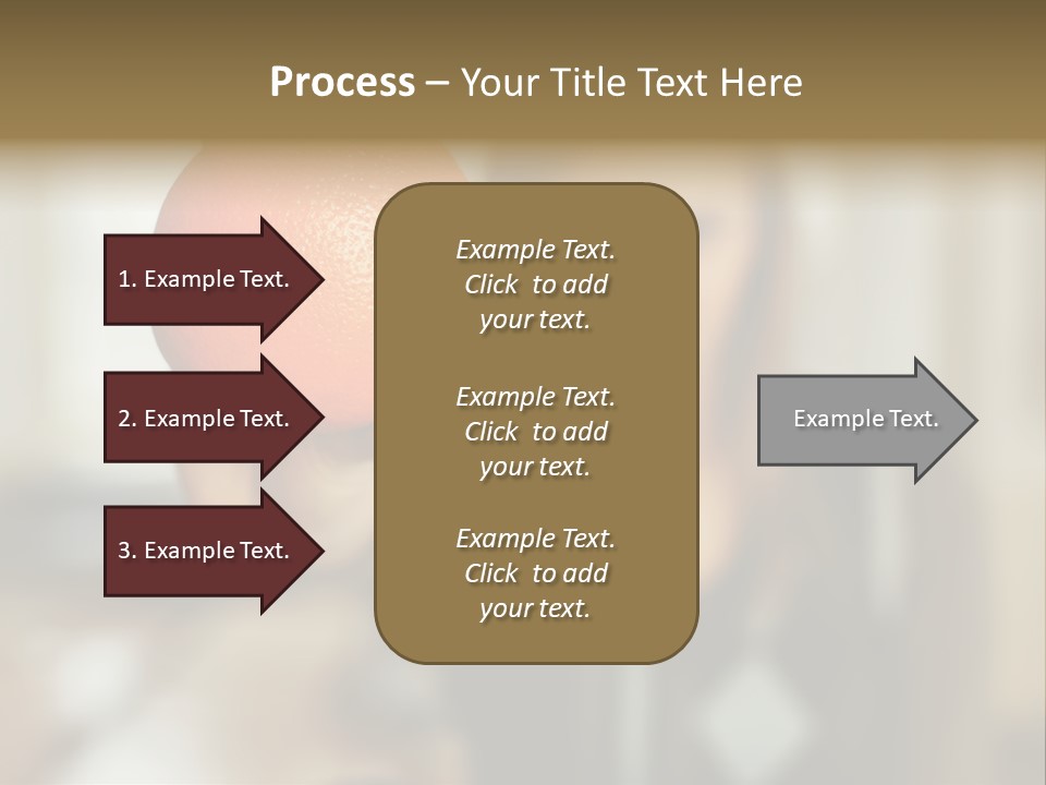 Woman Holding Out An Orange PowerPoint Template