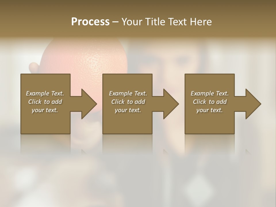 Woman Holding Out An Orange PowerPoint Template