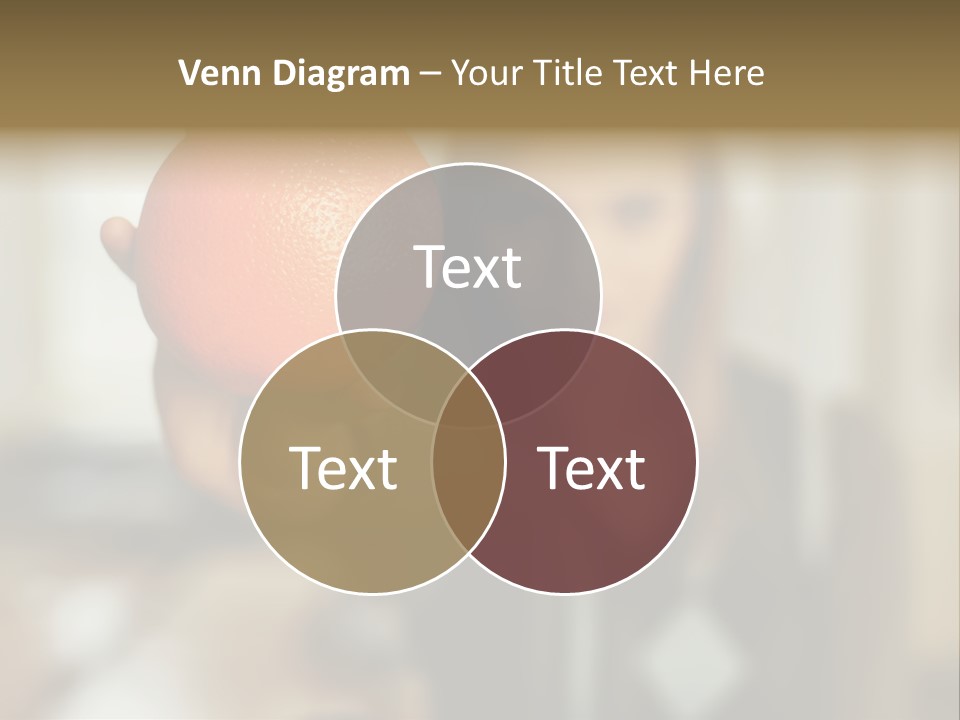 Woman Holding Out An Orange PowerPoint Template