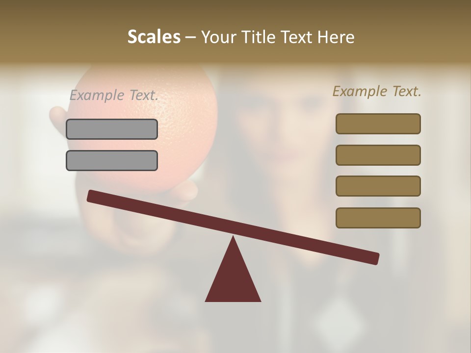 Woman Holding Out An Orange PowerPoint Template