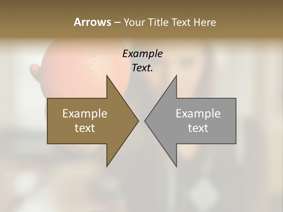Woman Holding Out An Orange PowerPoint Template
