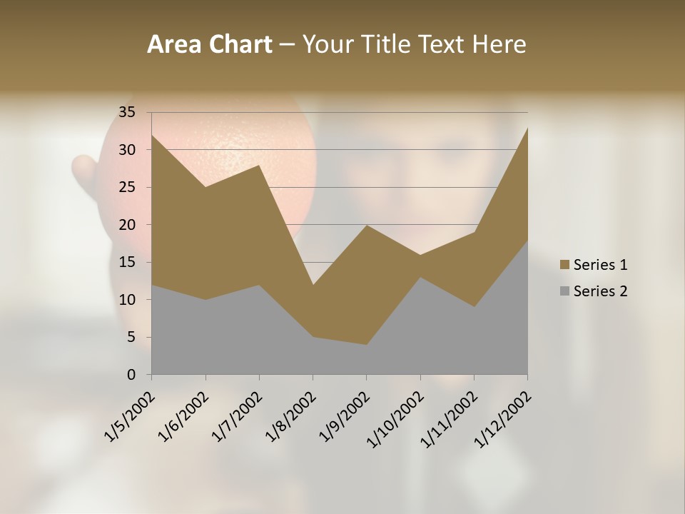 Woman Holding Out An Orange PowerPoint Template