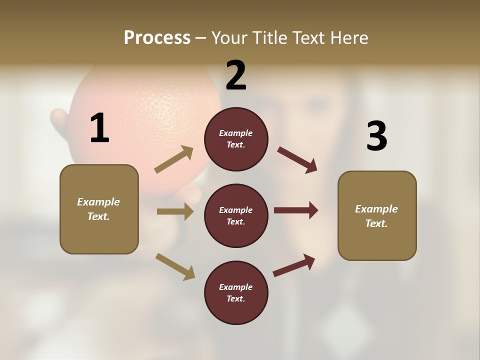 Woman Holding Out An Orange PowerPoint Template