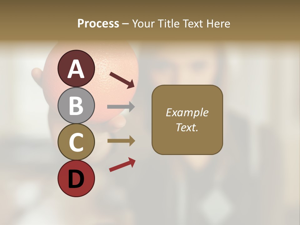 Woman Holding Out An Orange PowerPoint Template