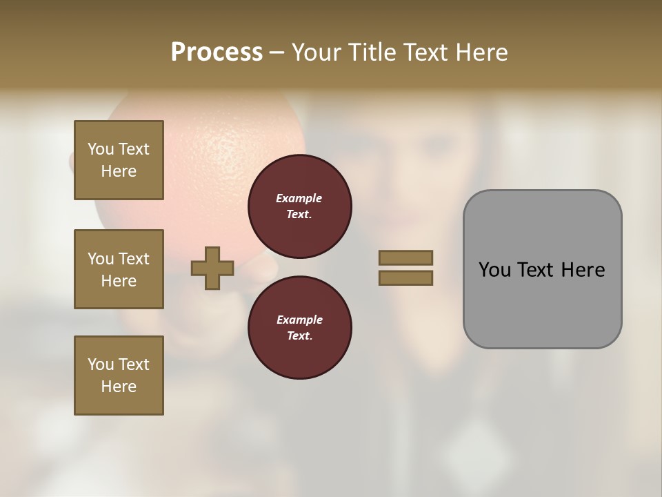 Woman Holding Out An Orange PowerPoint Template