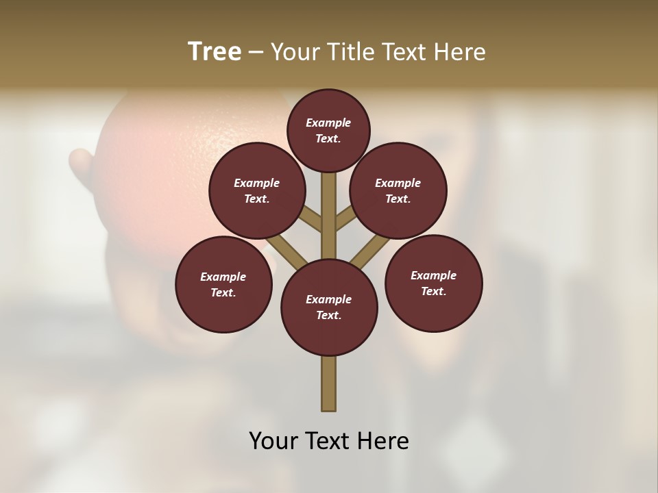 Woman Holding Out An Orange PowerPoint Template