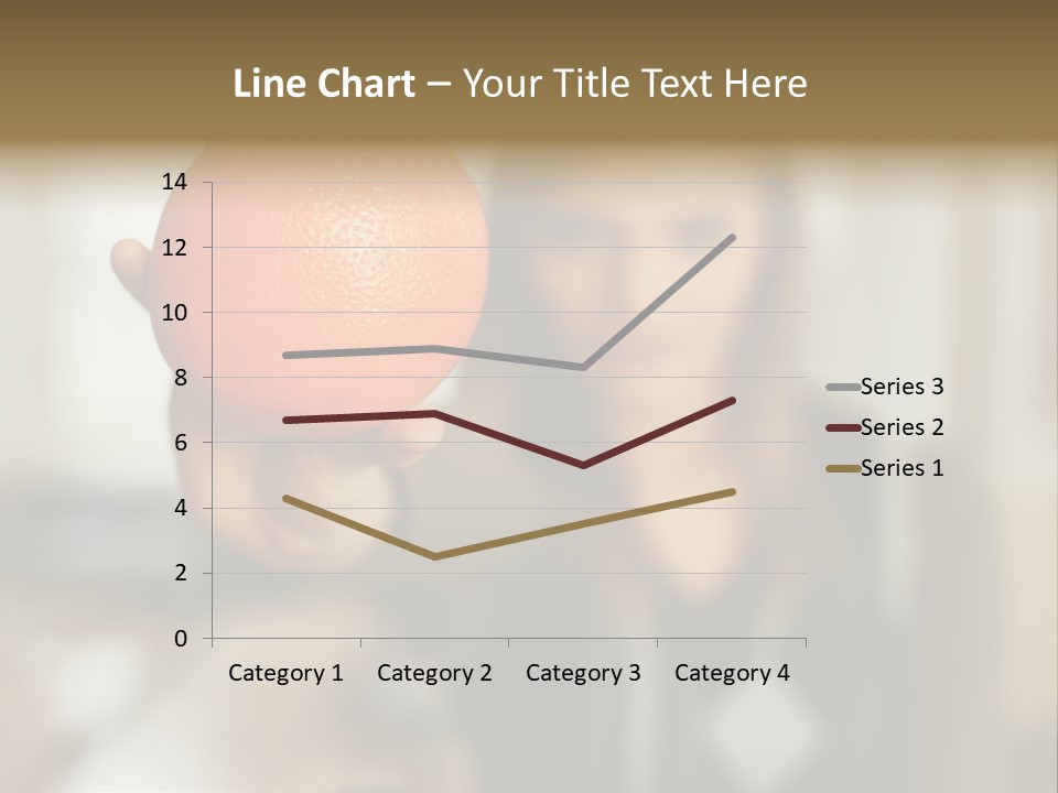 Woman Holding Out An Orange PowerPoint Template