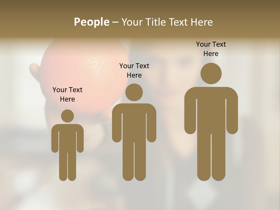 Woman Holding Out An Orange PowerPoint Template