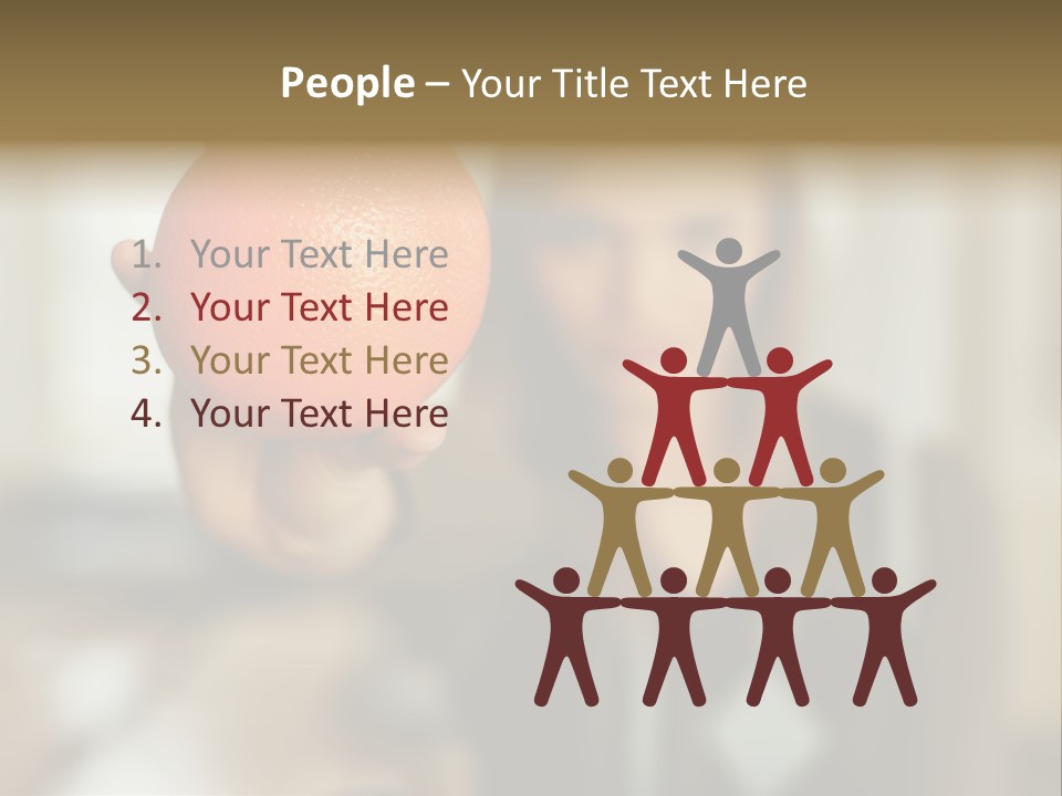 Woman Holding Out An Orange PowerPoint Template