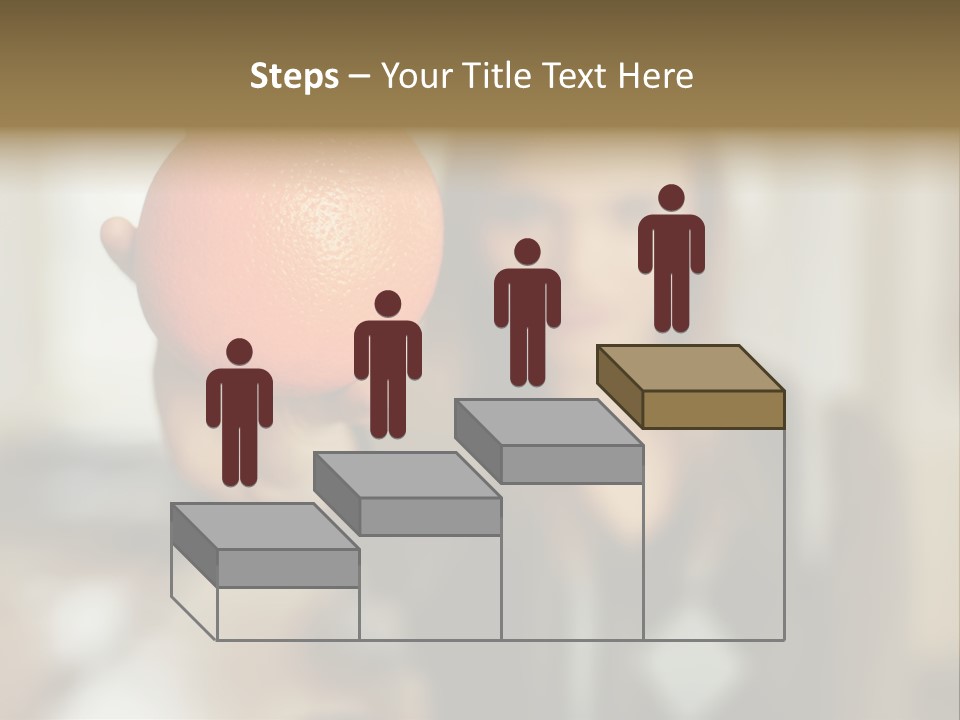 Woman Holding Out An Orange PowerPoint Template