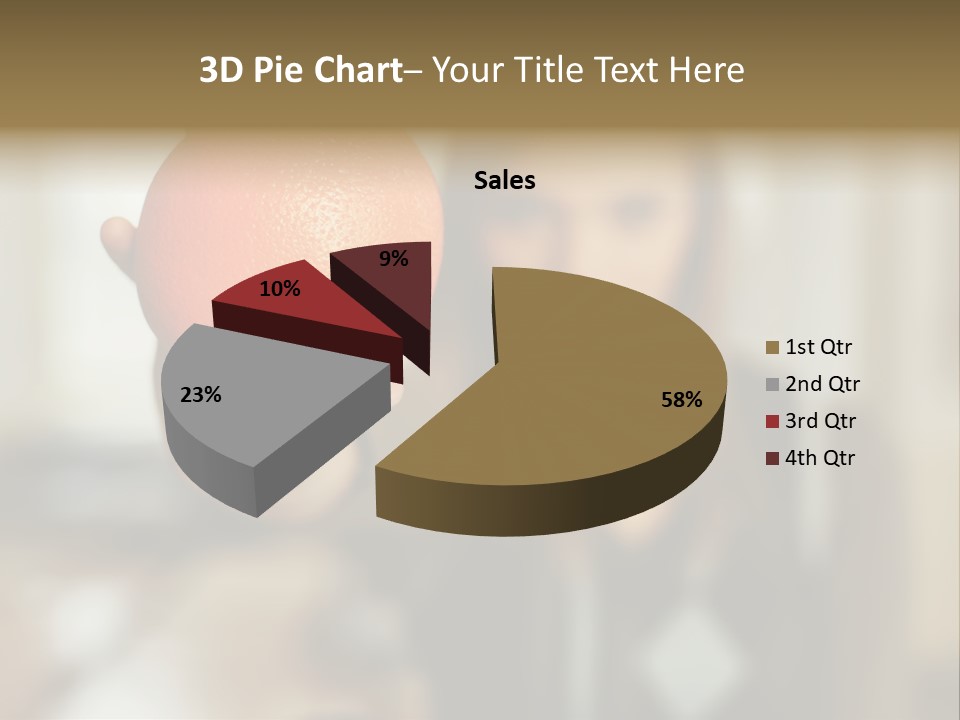 Woman Holding Out An Orange PowerPoint Template
