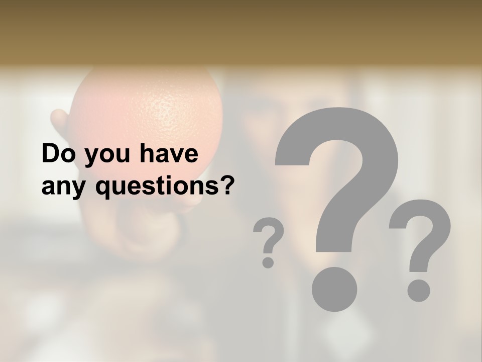 Woman Holding Out An Orange PowerPoint Template