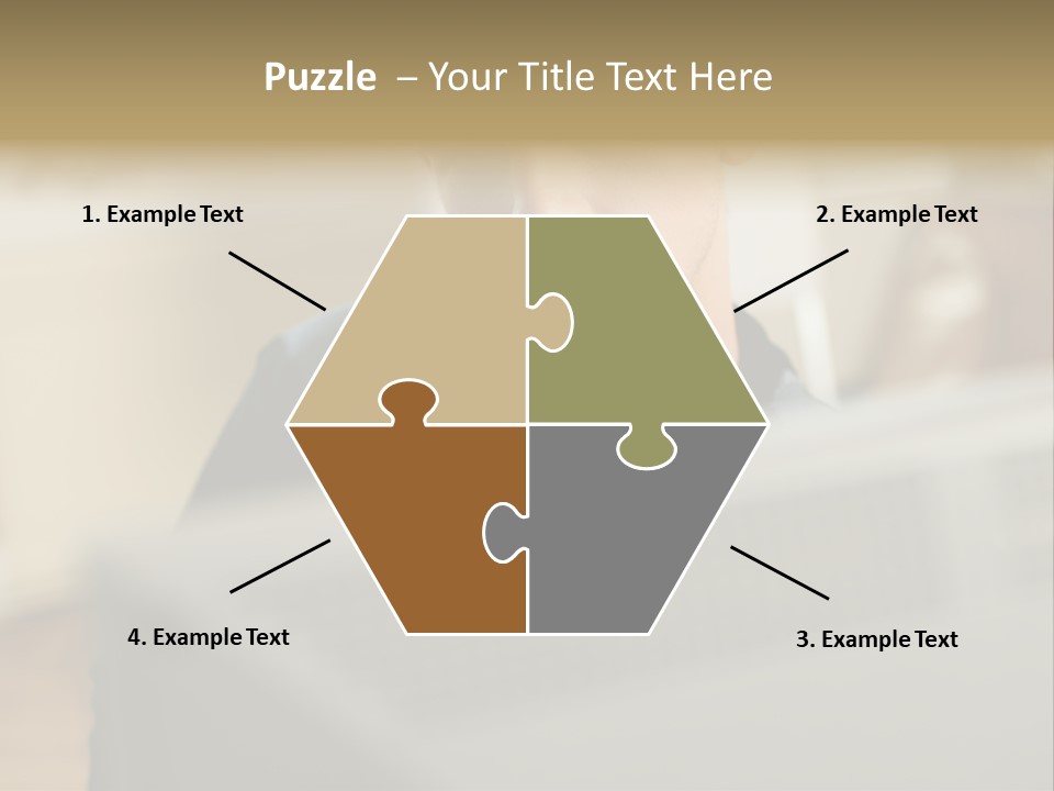 Man At His Computer PowerPoint Template
